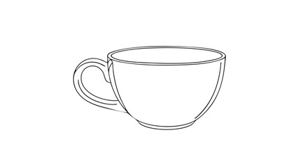 Minimalist line art of a coffee cup, perfect for logos, branding, or creative graphic design projects