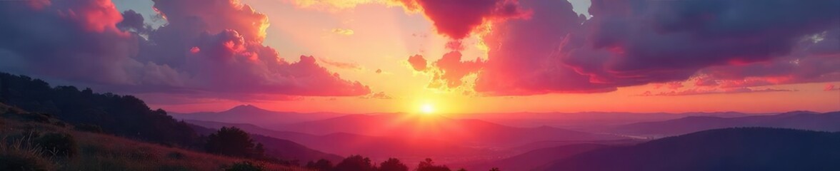 Breathtaking Sunrise Illuminates Landscape with Ethereal Colors, Inspiring Awe and Wonder