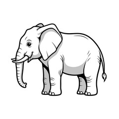 Fototapeta premium elephant cartoon isolated on white