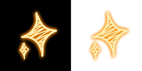 Orange Neon Sparkle Doodle – Glowing Hand Drawn Effect