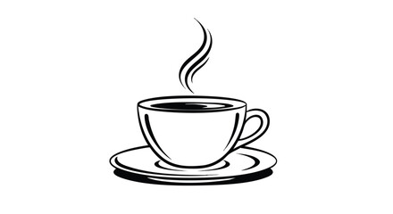 Enjoy a hot cup of coffee with rising steam, a caffeine boost to start your day with a fresh drink