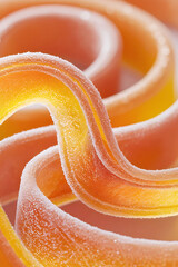 Close-Up Sugary Orange Candy Ribbon Macro Photo