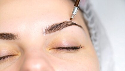 Woman getting eyebrow tint