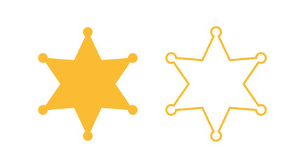Sheriff star badge icon set