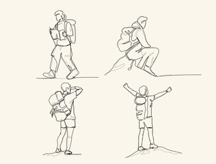 continuous one line art drawing. Sad in problem, anxiety and stress,  Mental health disorder, depression, tired.