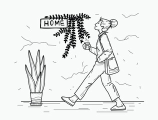 continuous one line art drawing. Sad in problem, anxiety and stress,  Mental health disorder, depression, tired.