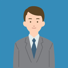 ビジネスマン男性の正面イラスト