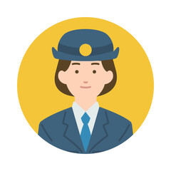 女性警察官の正面イラスト