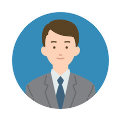 ビジネスマン男性の正面イラスト