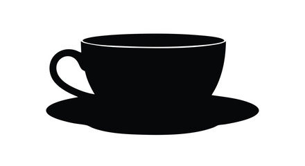 Sleek black coffee cup silhouette on white background for modern branding and minimalist design projects