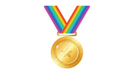 Golden Medal with Rainbow Ribbon Award for Achievement and Victory.