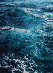 Gentle waves ripple across the calm sea reflecting sunlight naturally