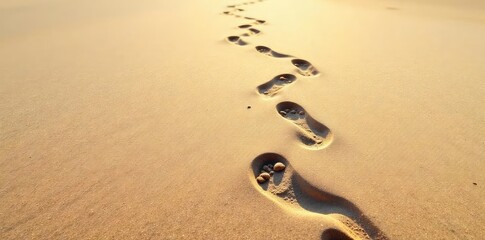 A network of branching footprints in soft sand, leading off into the distance, possibly from different directions; a concept of diverging paths or choices , multiple, decisions