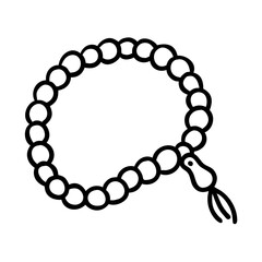 Obraz premium Decorative tasbih beads illustration on transparent background for Ramadan 