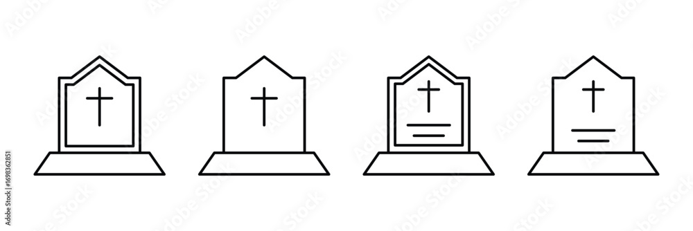 Poster tombstone vector icons. rip grave icons set . tombstone icon vector simple element . eps 10