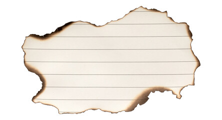 burn blank lined paper notebook paper with burnt edges isolated on transparent background,old burn paper framenote paper message office business tag sign