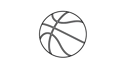 Black and White Outline of a Basketball.