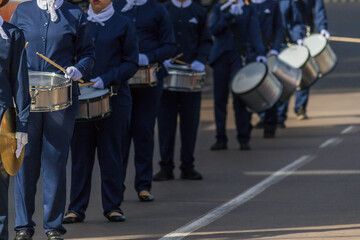Marching band in the September 7th parade - Brazilian Independence Day.