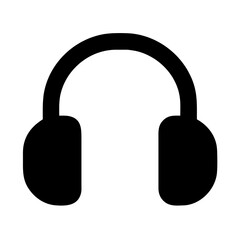 headphones icon on square internet button
