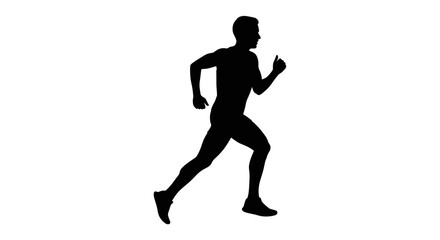 Silhouette of a Male Runner in Motion.