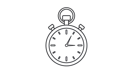 Simple Outline of a Classic Stopwatch with Detailed Features.