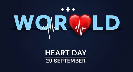 Celebrate World Heart Day with vital health awareness graphics, promoting cardiovascular wellness and global cardiac care initiatives on September 29th with impactful visual messaging.