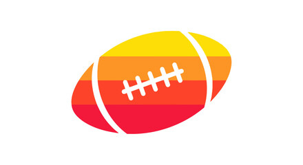Stylized American Football with Gradient Colors and White Laces.