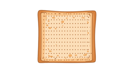 Traditional square matzah unleavened bread with toasted spots.