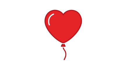 Heart-Shaped Red Balloon Floating in Air.