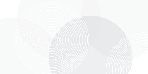 Fototapeta premium White geometric abstract background overlap layer on bright space with lines effect decoration. Modern graphic design element circles style concept for banner. Eps 10 modern