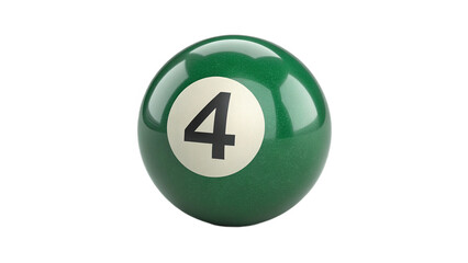 pool ball number four on transparent background	