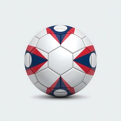 Obraz premium Soccer ball design with blue and red elements on white background