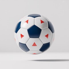 Obraz premium Modern soccer ball design featuring blue pentagons and red triangles