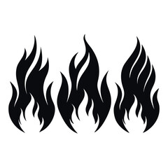 a-set-of-three-horizontal-rows-of-stylized-flame-silhouette vector design .eps