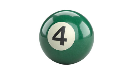 pool ball number four on transparent background	
