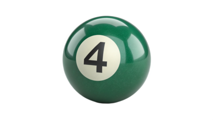 pool ball number four on transparent background	