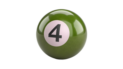 pool ball number four on transparent background	