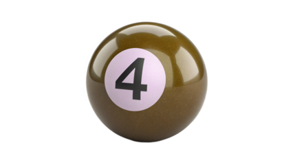 pool ball number four on transparent background	