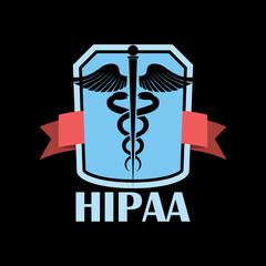 HIPAA Shield  icon isolated on black background