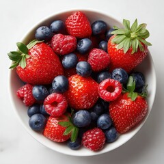 Obraz premium Bowl of Strawberries, Blueberries, and Raspberries
