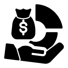 Income Earning Cost Planning icon from the Financial Projection icon collection (Glyph Style)