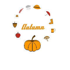 Icon illustration of fall symbols
