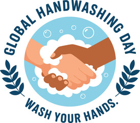 Hands washing with soap, promoting global health and hygiene awareness.