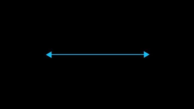 Measuring distance length line animation isolated on a black background. Abstract measuring length arrow line icon animation

