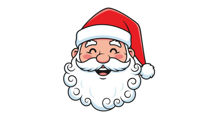Cartoon Illustration of Santa Claus with Cheerful Expression.
