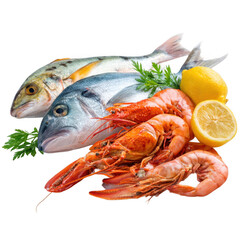 Fresh seafood isolated isolated [Transparent Background PNG].