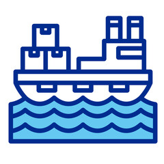 Cargo Ship  Icon Element For Design	