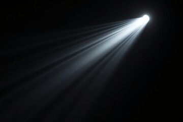 Bright white spotlight beam cutting through darkness onto textured background, abstract creative lighting concept, focused light rays. Ai generative