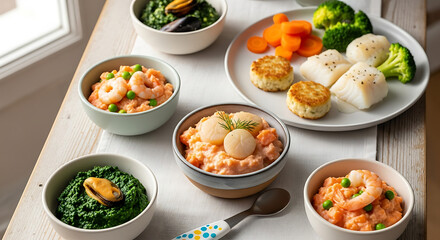 Creative Baby Food Purees from Fresh Seafood

