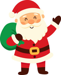 Santa claus with gift for New Year and Christmas decor.